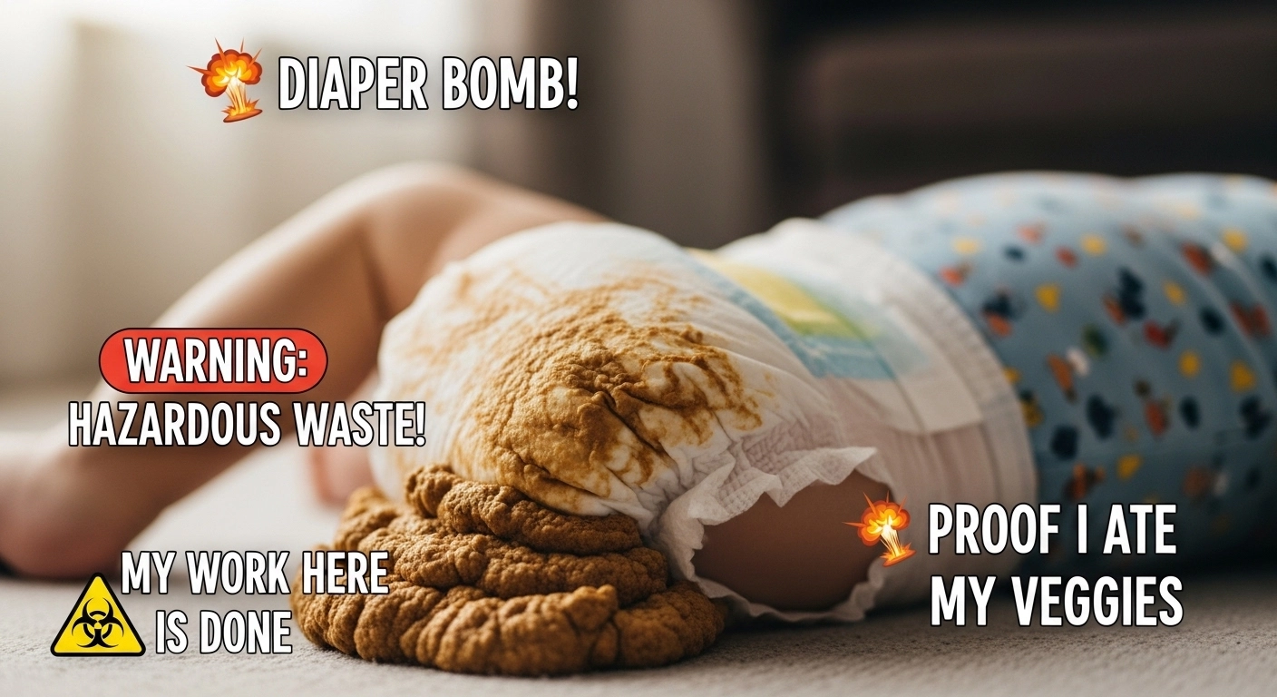 messy diaper captions